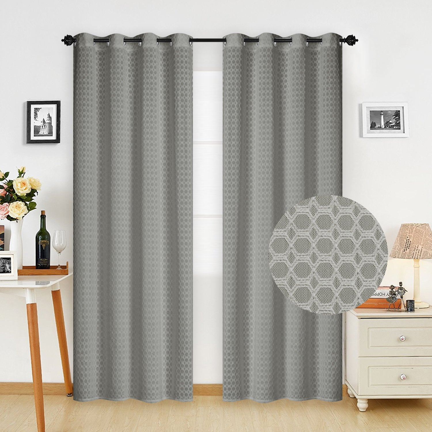 Imagen de cortina Cortina Visillo Salón Translucida Tamaño 140x260cm 1 Pieza en color Rosa de Meishida